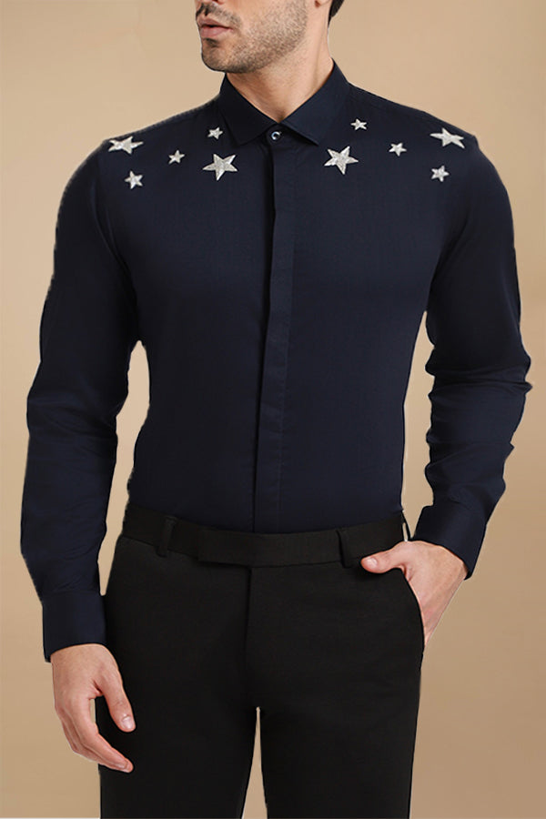 Party Star Print Long Sleeve Shirt