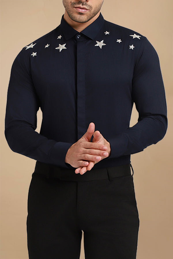 Party Star Print Long Sleeve Shirt