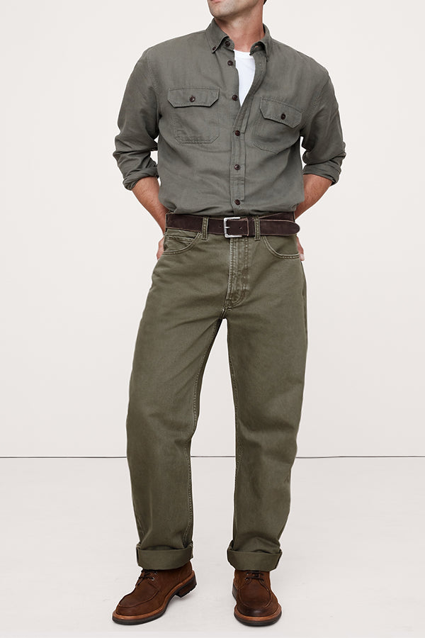 Casual Slant Pocket Straight Selvedge Jeans