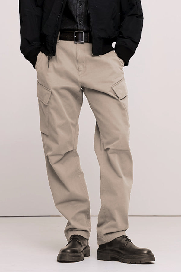 Casual Flap Pocket Pleated Pants