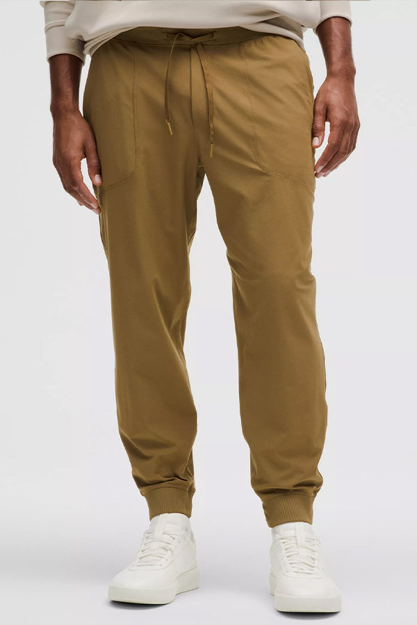 Casual Patched Pocket Drawstring Waist Pants