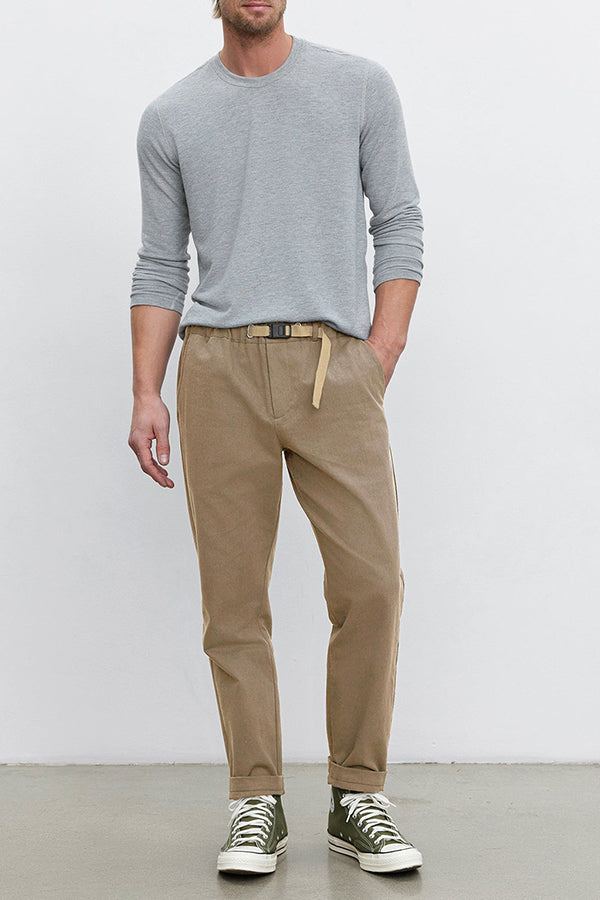 Casual Flap Pocket Woven Belt Pants