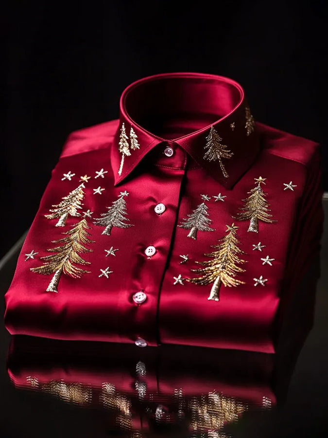 Christmas Print Long Sleeve Shirt