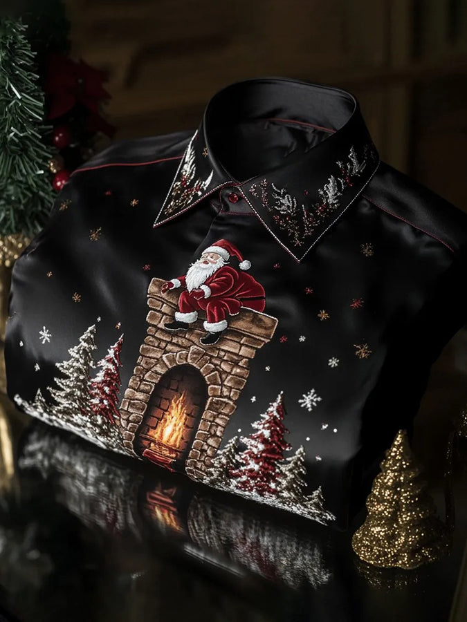 Christmas Craftsman Print Long Sleeve Shirt