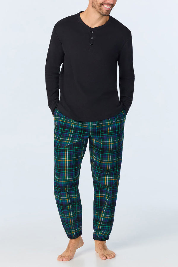 Stylish Jogger Plaid Flannel Sleep Pants