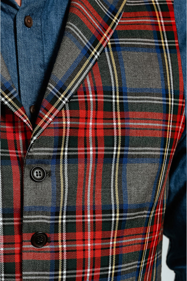 Christmas Grey Tartan Check Vest 