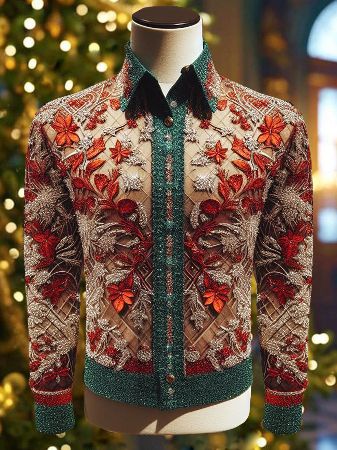 Luxurious Contrast Print Long Sleeve Shirt