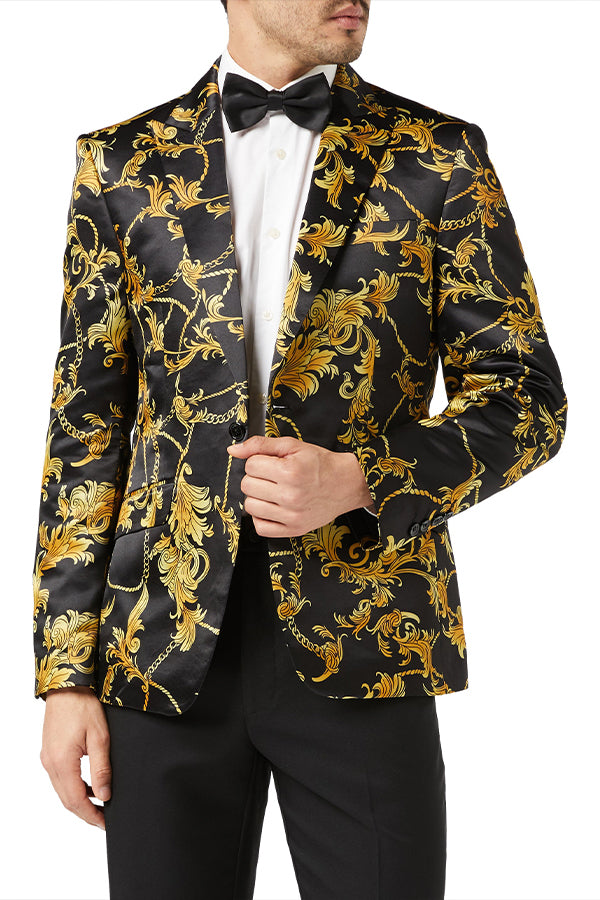 Party Floral Print Peak Lapel Blazer