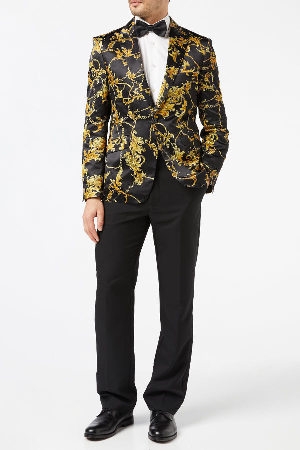 Party Floral Print Peak Lapel Blazer