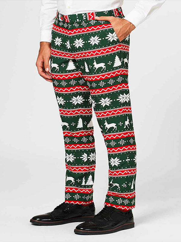 Christmas Snowflake Print Straight Leg Pants