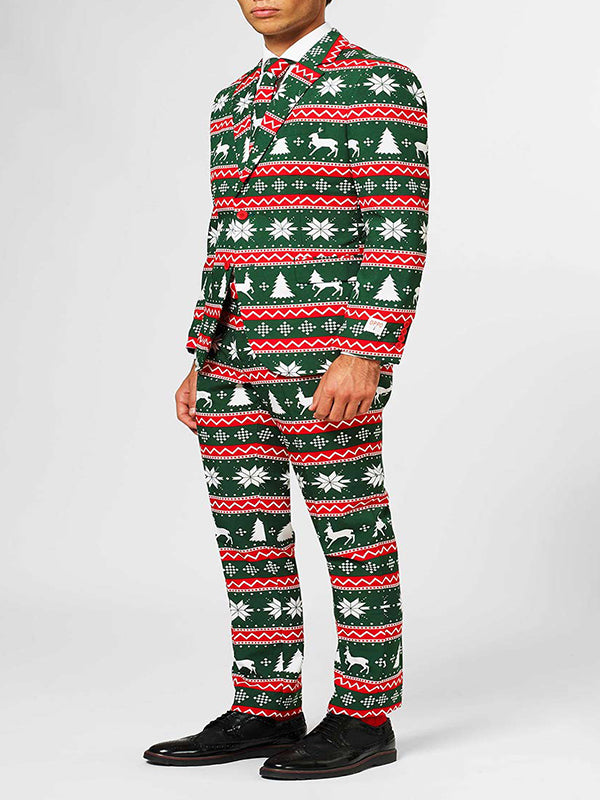 Christmas Snowflake Print Straight Leg Pants