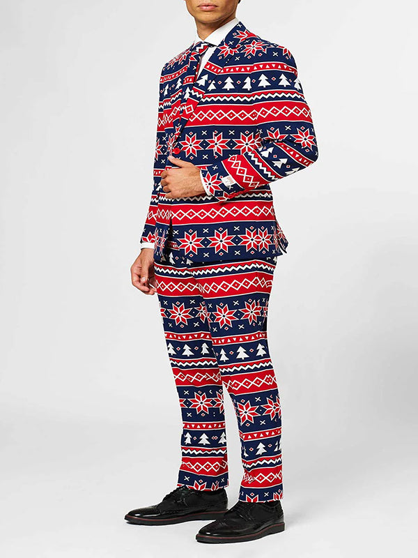 Christmas Stripes Pattern Print Straight Leg Pants