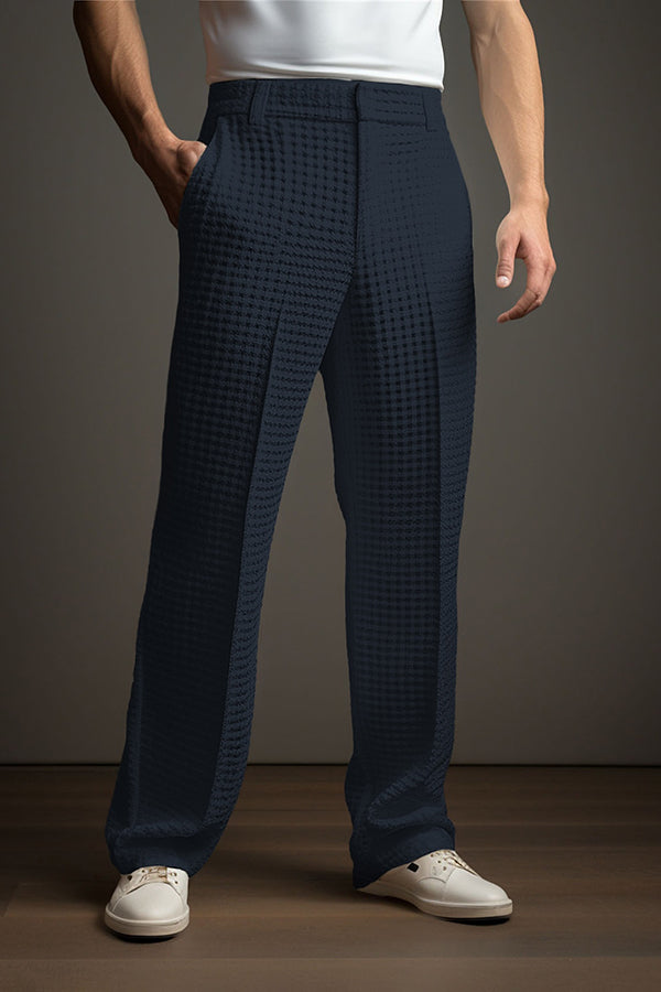 Classic Waffle Knit Straight Leg Pants