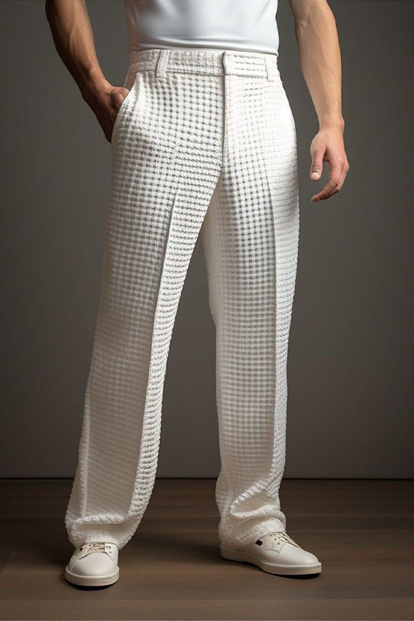 Classic Waffle Knit Straight Leg Pants