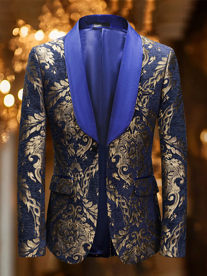 Elegant Palace Print Long Sleeves Blazer