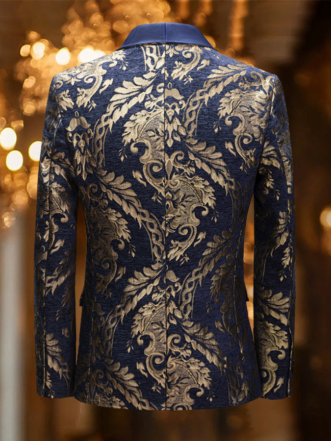 Elegant Palace Print Long Sleeves Blazer