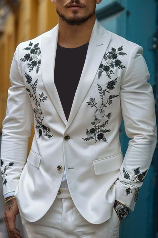 Romantic Long Sleeves Floral Print Blazer