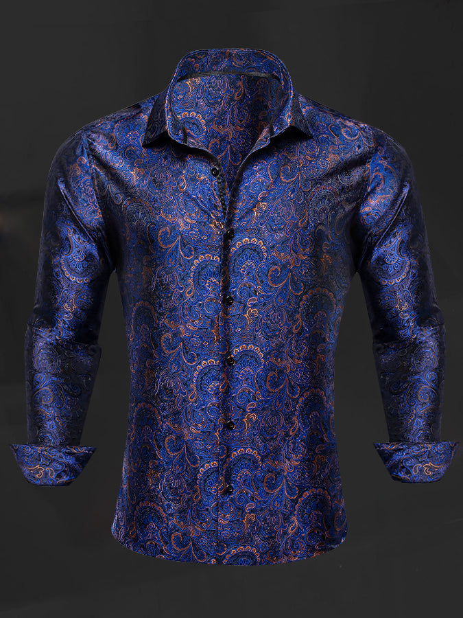 Elegant Mandala Print Single Breasted Shirt