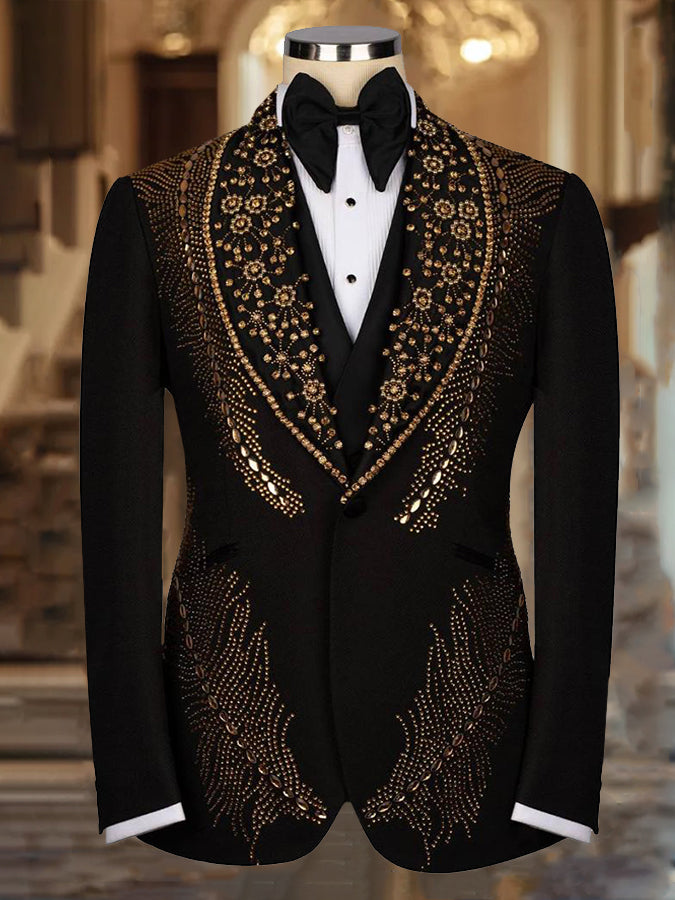 Elegant Single Breasted Symmetrical Pattern Blazer