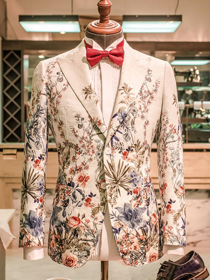 Romantic Watercolour Floral Print Blazer