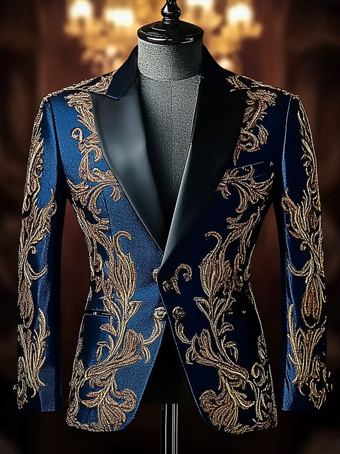 Luxury Court Print Long Sleeves Blazer