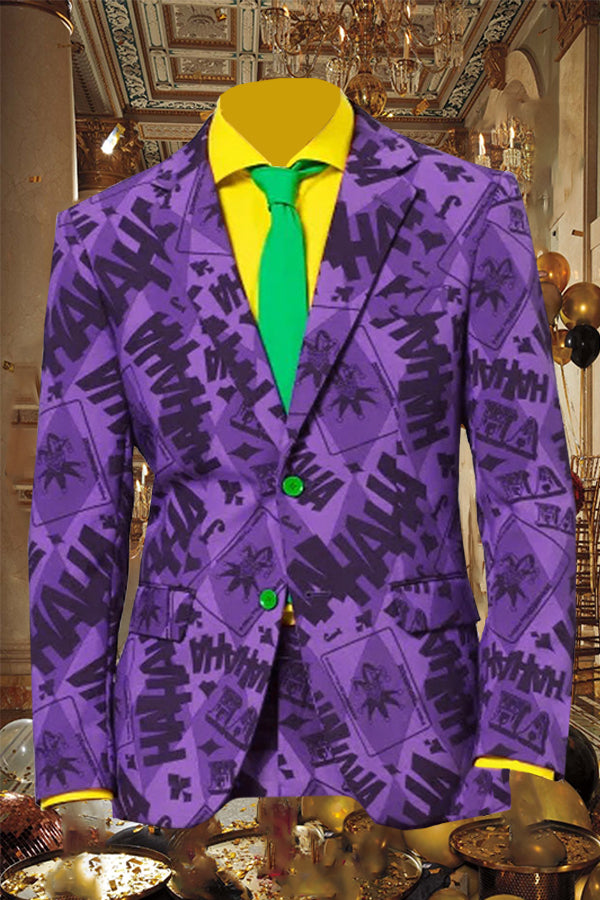 Mardi Gras Letter Graphic Long Sleeves Blazer