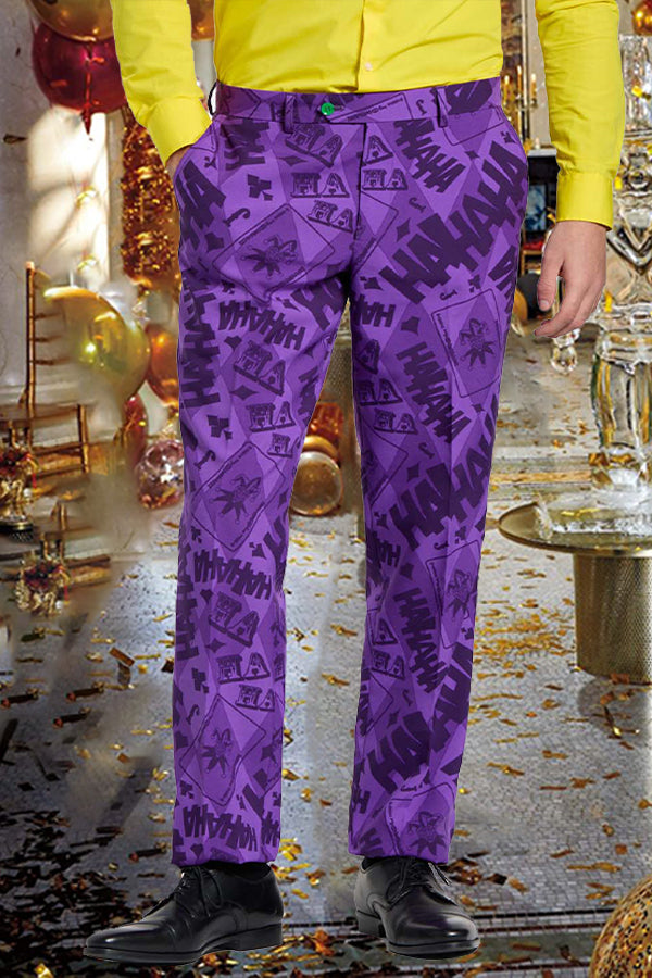 Mardi Gras Letter Graphic Print Pants