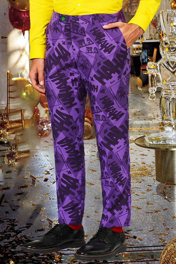 Mardi Gras Letter Graphic Print Pants