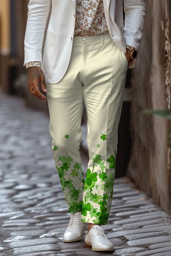 St. Patrick's Day Clover Print Pants