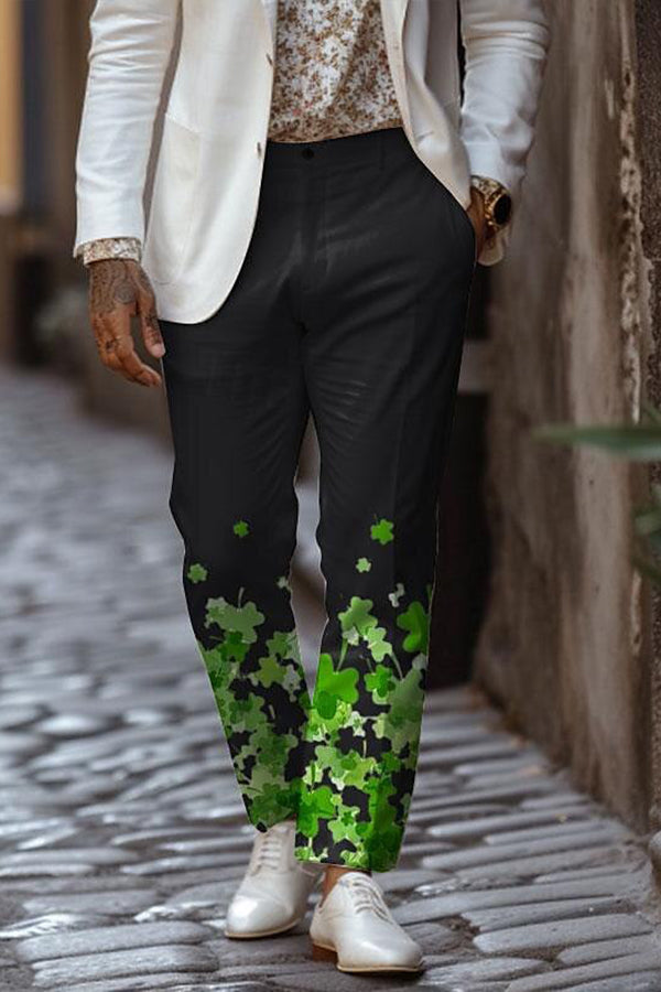 St. Patrick's Day Clover Print Pants