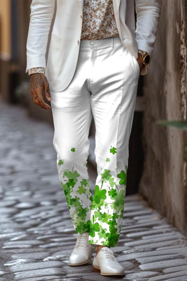 St. Patrick's Day Clover Print Pants