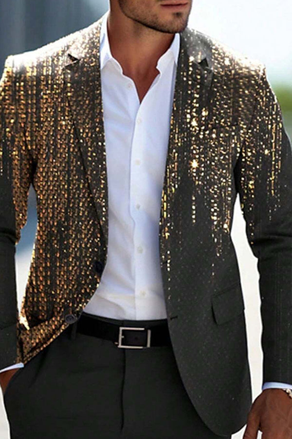 Stylish Gradient Sequined Long Sleeve Blazer