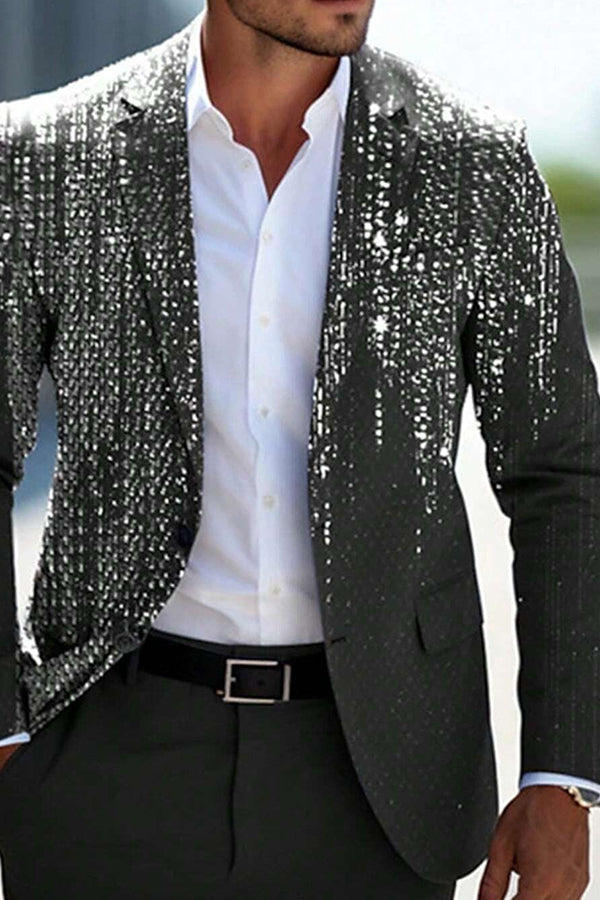 Stylish Gradient Sequined Long Sleeve Blazer