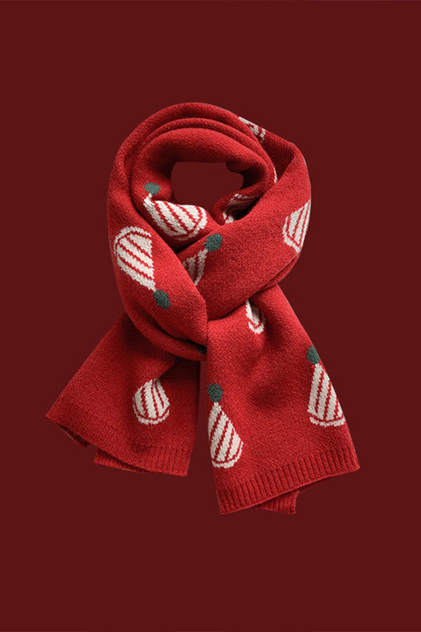 Christmas Printed Knitted Textured Scarf