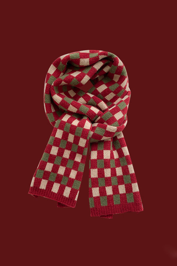 Christmas Printed Knitted Textured Scarf