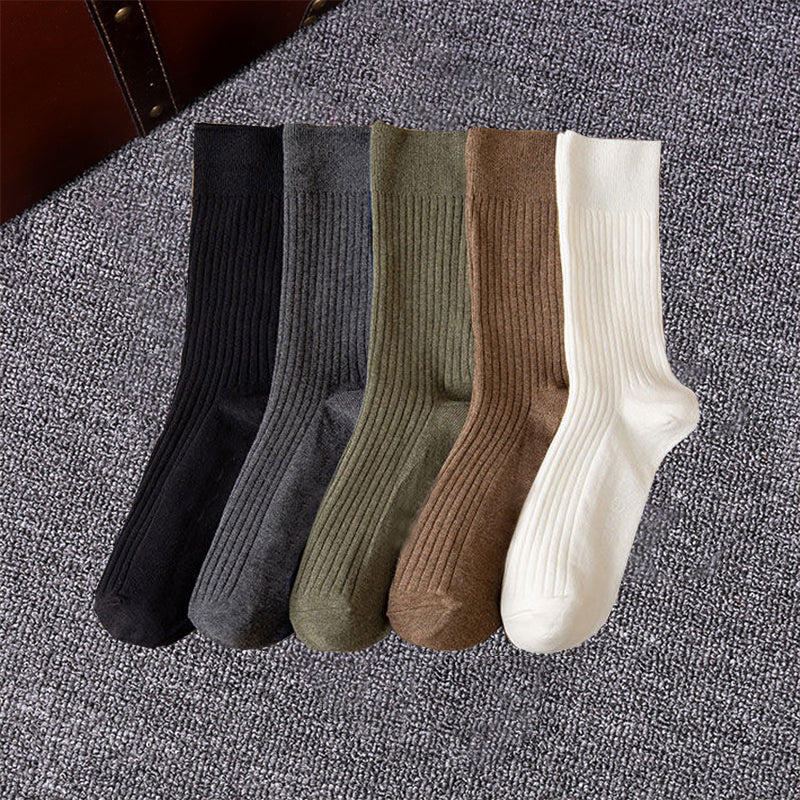 Simple Solid Color Knitted Socks