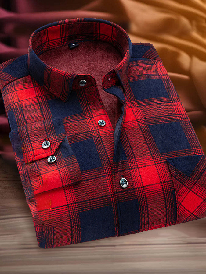 Casual Long Sleeve Plaid Print Shirt