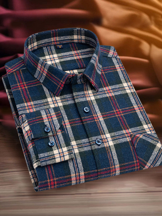 Daily Long Sleeve Plaid Print Shirt