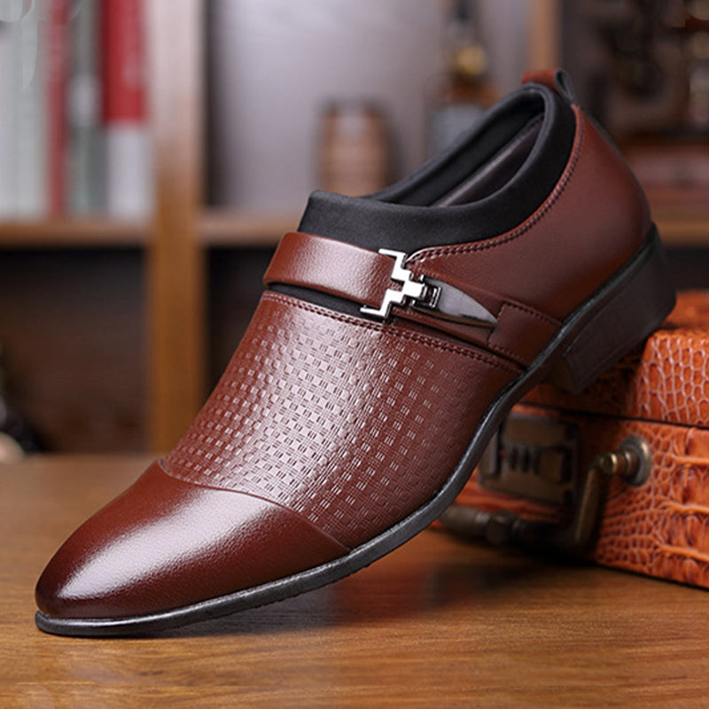 Business Metal Buckle Leather Shoes