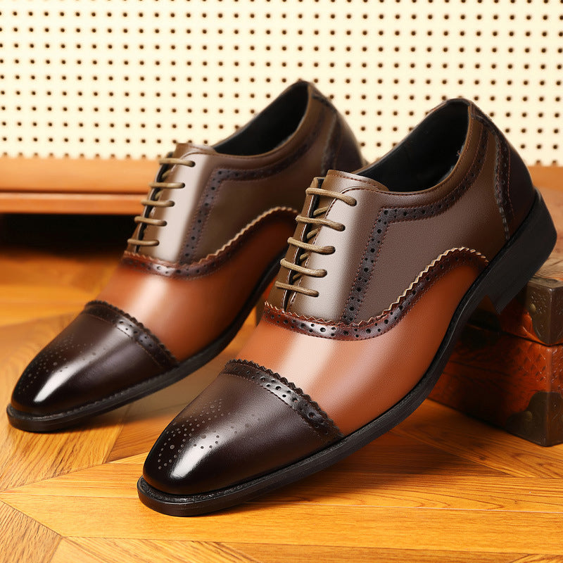 Business Color Block Leather Shoes