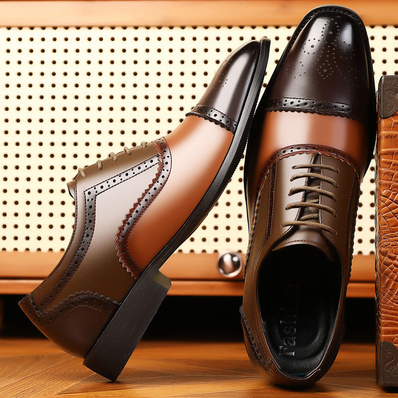 Business Color Block Leather Shoes