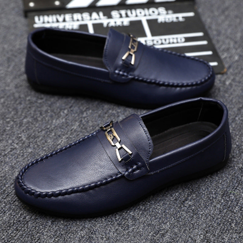 Casual Metal Buckle Flat Loafers