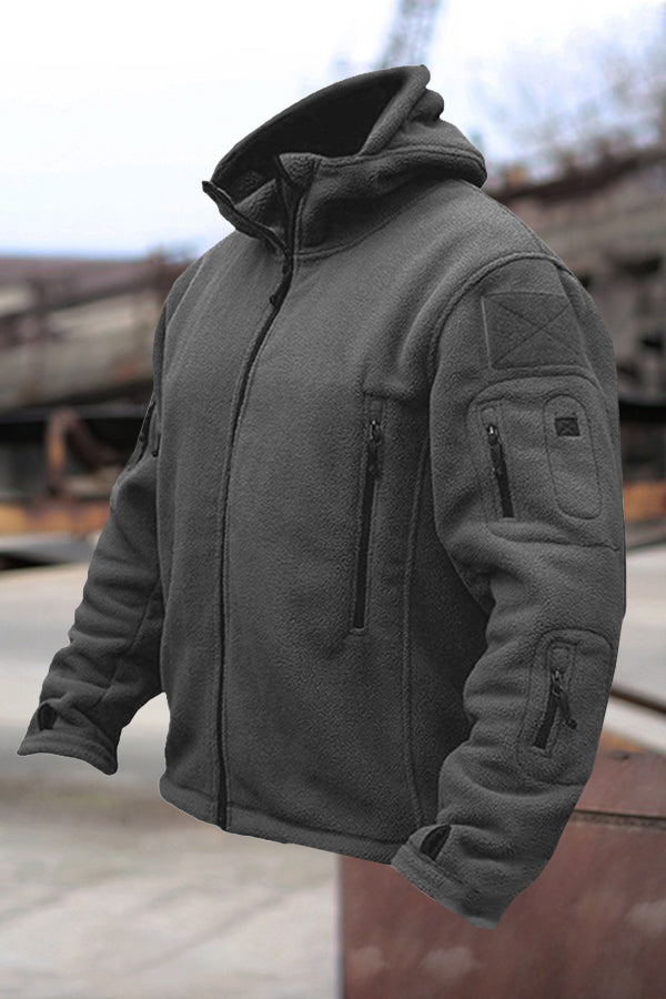 Casual Zip Detail Long Sleeves Hooded Jacket