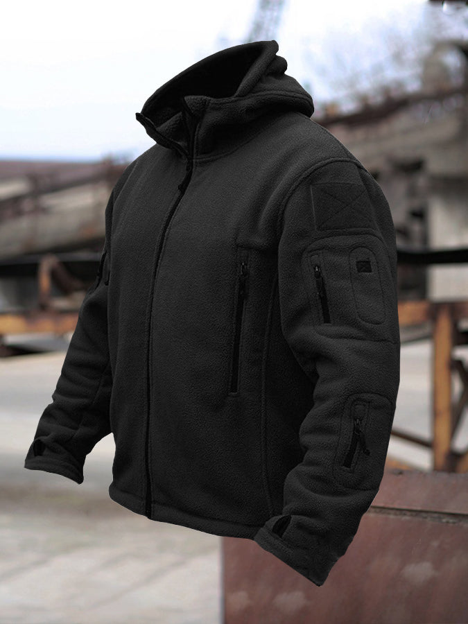 Casual Zip Detail Long Sleeves Hooded Jacket