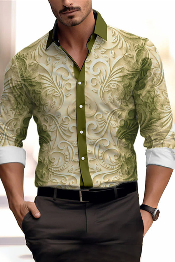 Romantic Ombre Line Floral Print Shirt