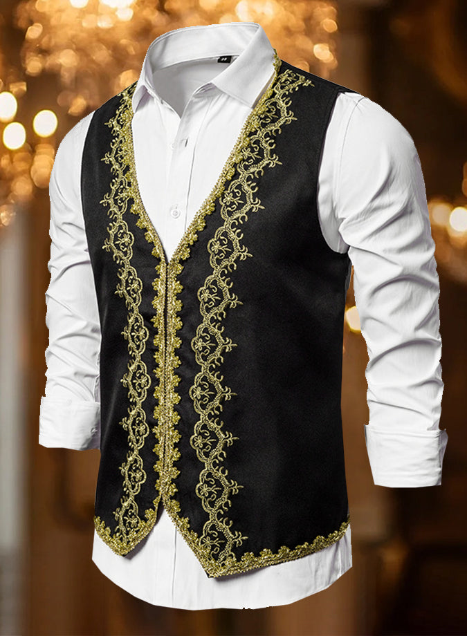 Retro Ethnic Embroidered Printed Vest