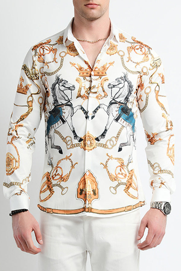 Baroque Chain Print Long Sleeves Shirt