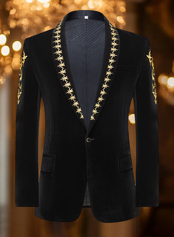 Luxurious Exquisitely Embroidered Lapel Blazer