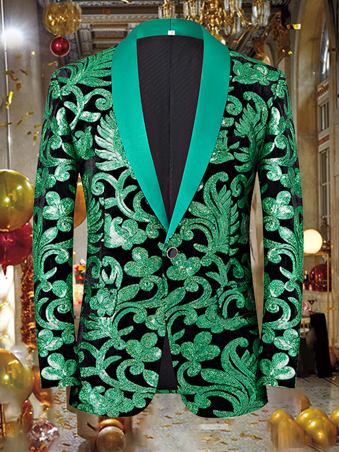 Mardi Gras Sequined Curls Blazer