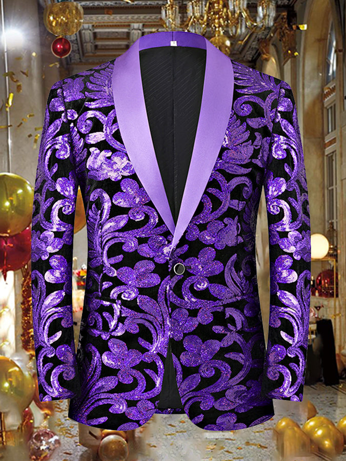 Mardi Gras Sequined Curls Blazer